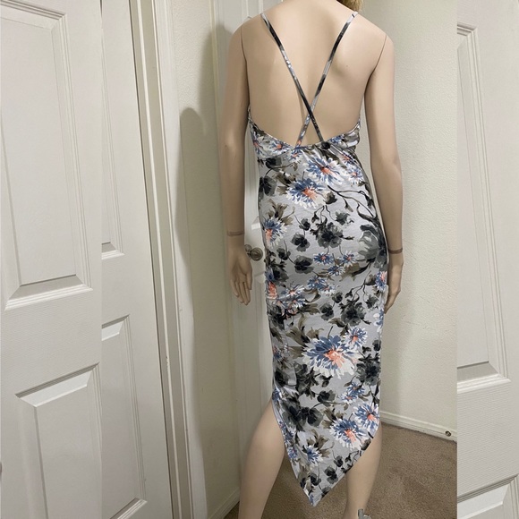 Rhapsodielle Asymmetrical Floral Surplice Dress M - Picture 3 of 14